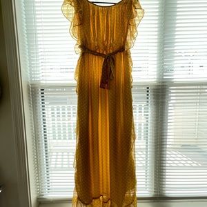 TULAROSA yellow polka dot dress